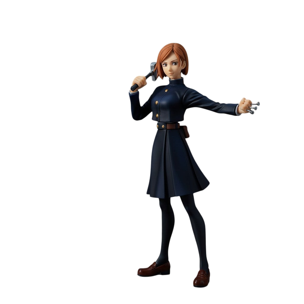 Figurine NIPPON DOKI STORE Nobara Kugisaki de Jujutsu Kaisen, gamme Jukon No Kata, tenant son marteau et ses clous.
