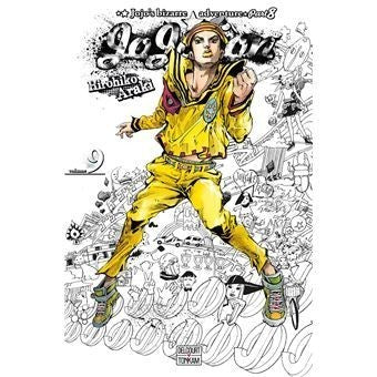Couverture du manga Jojolion tome 9 par Hirohiko Araki, publiée par NIPPON DOKI STORE, avec Josuke en tenue jaune.