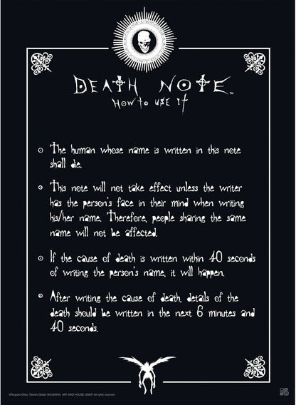 Death Note Poster Maxi 91,5x61 - Règles