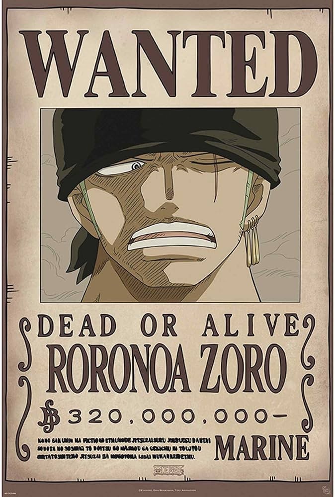 ONE PIECE - Aimant Standard - Wanted Zoro x4 - vue 3
