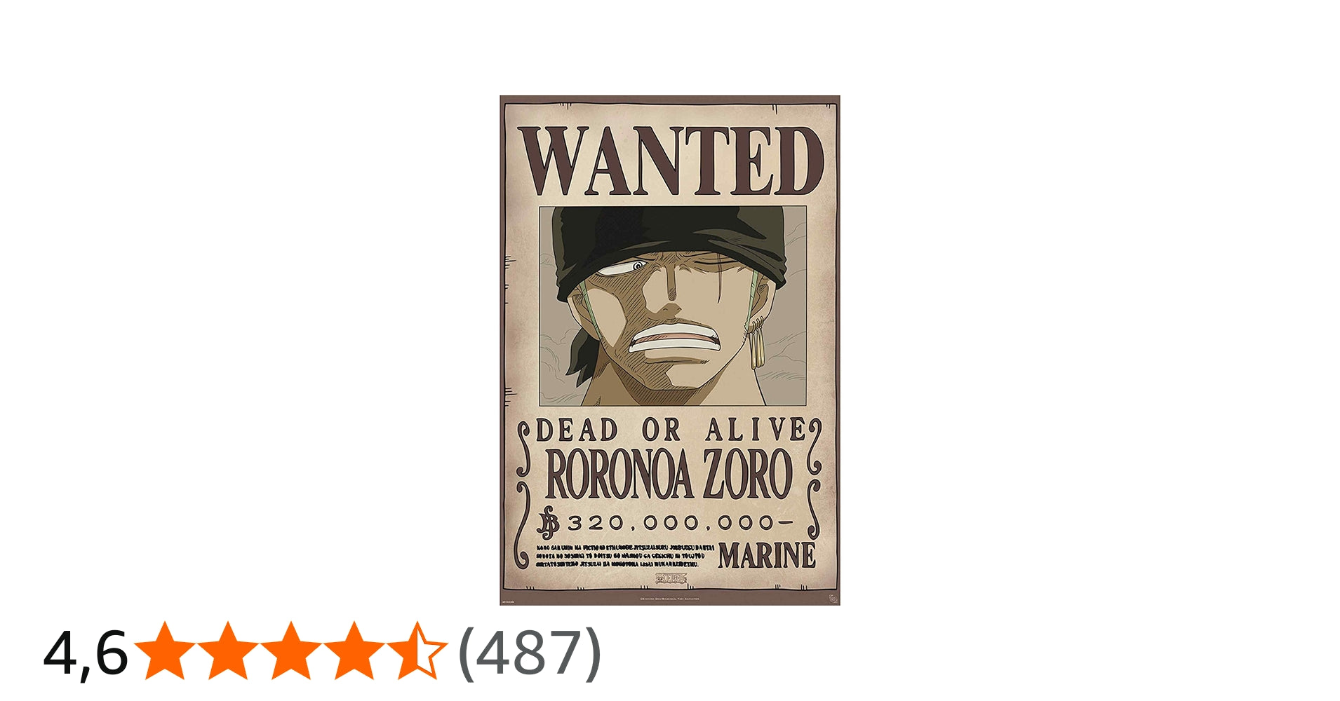 ONE PIECE - Poster Maxi 91,5x61 FSC MIX - Wanted Zoro Wano - vue 3