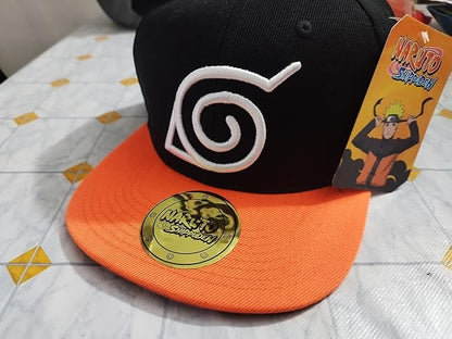 NARUTO SHIPPUDEN - Casquette snapback - Noir & Orange - Konoha x2 - vue 3