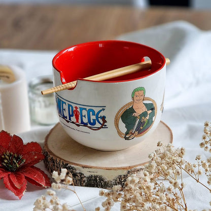 One Piece Bol à ramen avec baguettes - Monkey D. Luffy