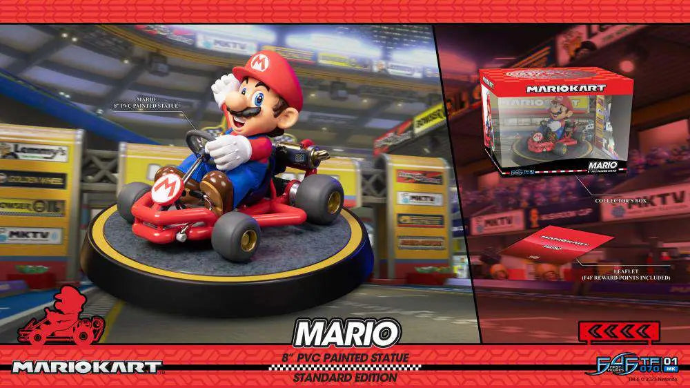 MARIO KART MARIO PVC PAINTED STATUE - Vue 1