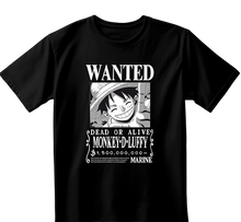 T-Shirt Wanted Luffy – Unisexe Noir (XL) Nippon Doki