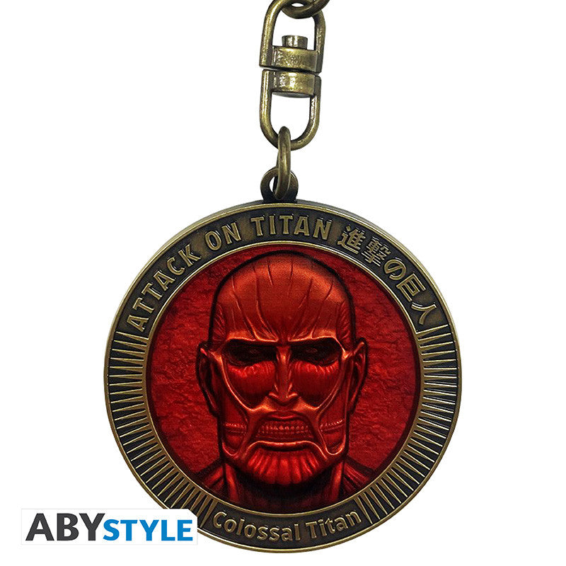 ATTACK ON TITAN - Porte-clés - Médaillion Titan Colossal X4