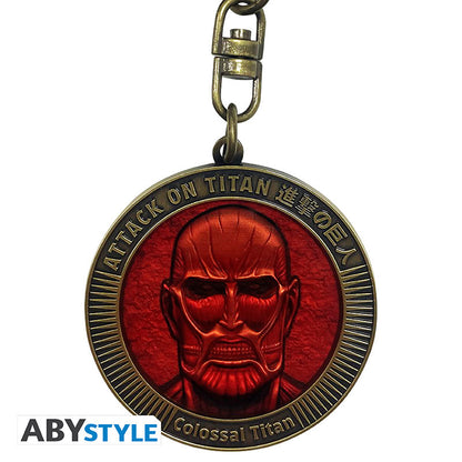 ATTACK ON TITAN - Porte-clés - Médaillion Titan Colossal X4