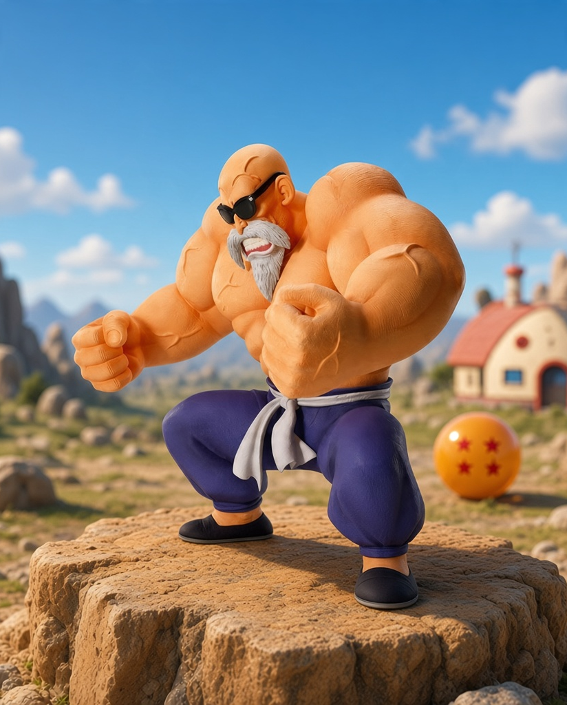 Dragon Ball - Maitre Roshi - Figurine Son Goku Training Section 21cm Banpresto