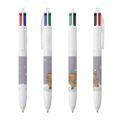 BESPOKE - Capybara Glisse Féérique - Stylo BIC 4 couleurs-Ind ONLYx10