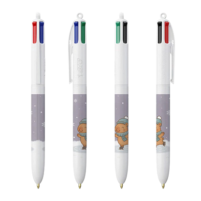 BESPOKE - Capybara Glisse Féérique - Stylo BIC 4 couleurs-Ind ONLYx10