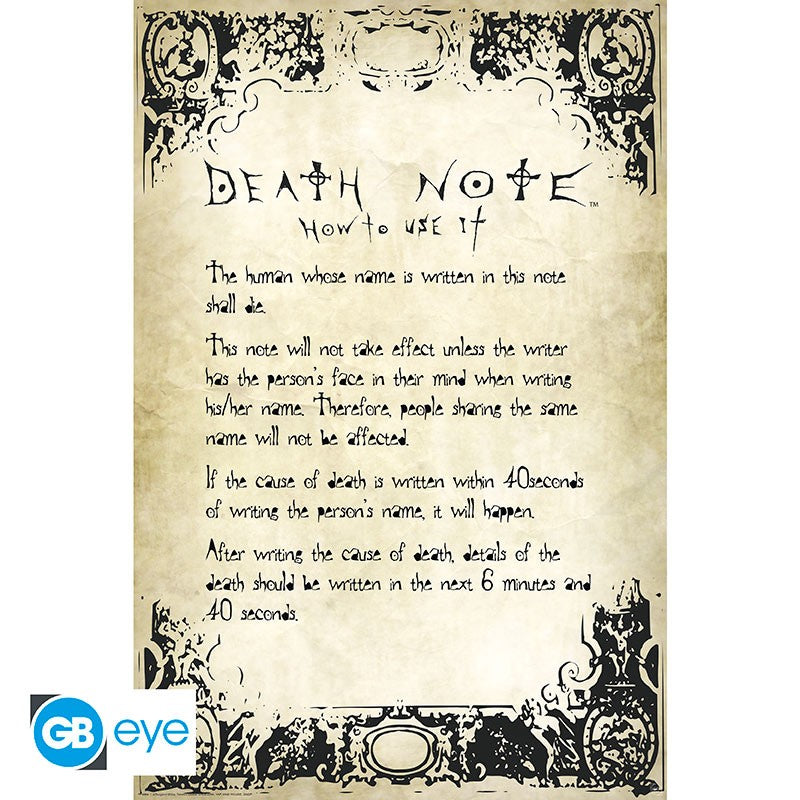 Death Note Poster Maxi 91,5x61 - Règles