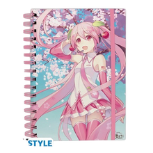HATSUNE MIKU - Cahier A5 Spirale "Fleurs de cerisier" X4