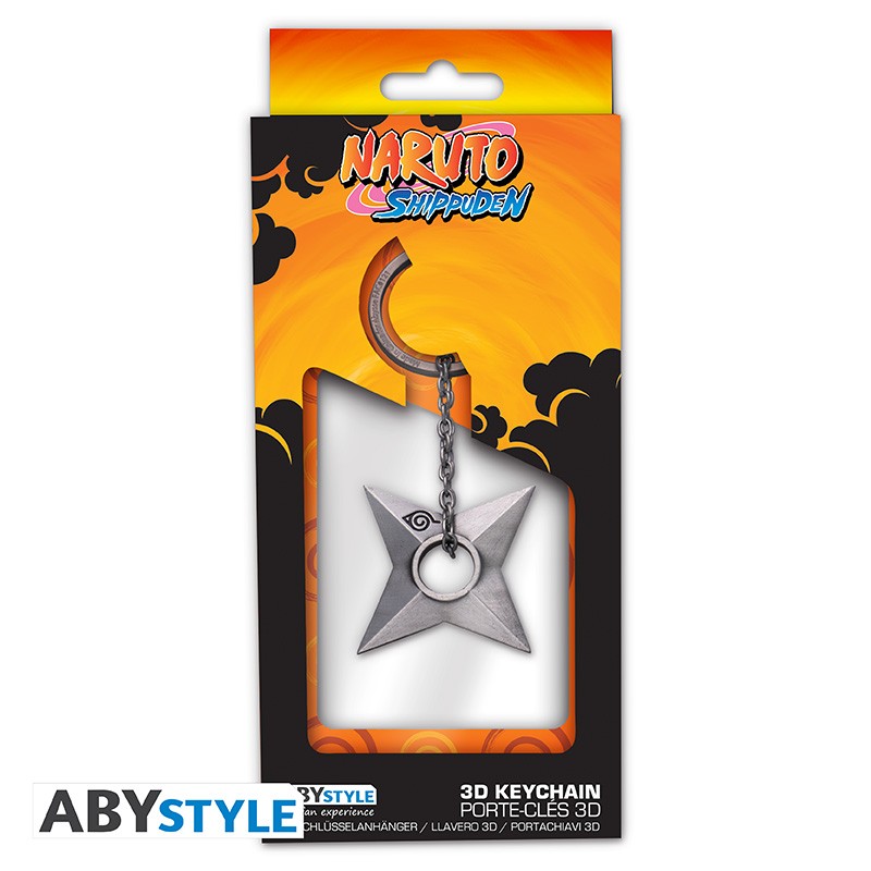 NARUTO SHIPPUDEN - Porte-clés 3D - Shuriken Konoha X4 - vue 3