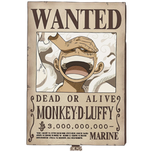 Aimant NIPPON DOKI STORE représentant l'avis de recherche Wanted de Monkey D. Luffy en Gear 5 de One Piece