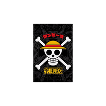 Aimant rectangulaire NIPPON DOKI STORE One Piece avec le logo du crâne au chapeau de paille sur fond noir