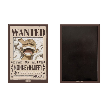 Aimant NIPPON DOKI STORE One Piece Wanted Luffy avec avis de recherche officiel du personnage sur fond beige