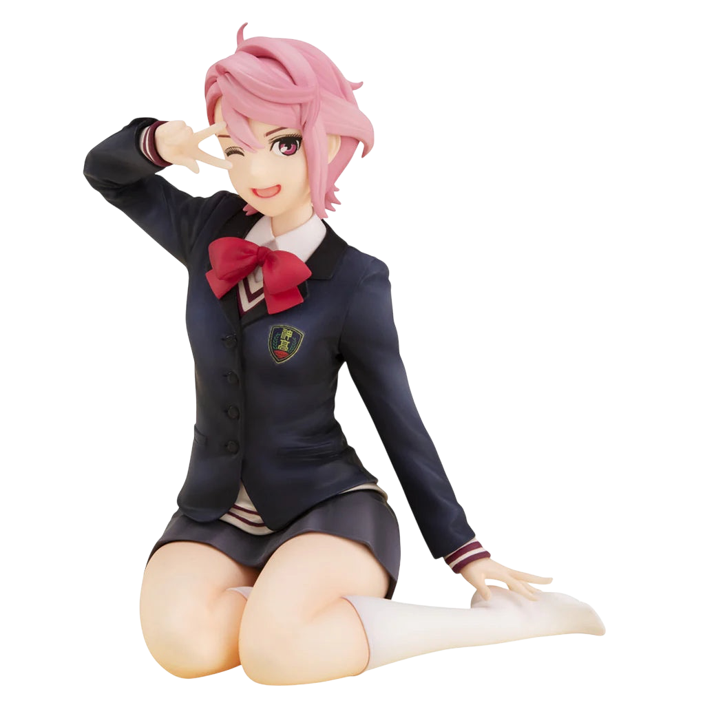 NIPPON DOKI STORE Aira Kagami GEM Palm Size statuette from Dan Da Dan featuring pink hair and a school uniform
