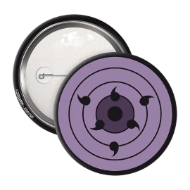 Badge 50mm NIPPON DOKI STORE Naruto avec motif violet Rinnegan officiel ABYstyle