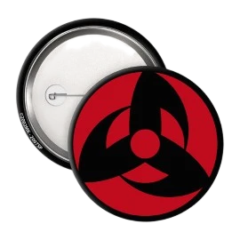 Badge 50mm Naruto Sharingan rouge et noir NIPPON DOKI STORE sous licence officielle ABYstyle