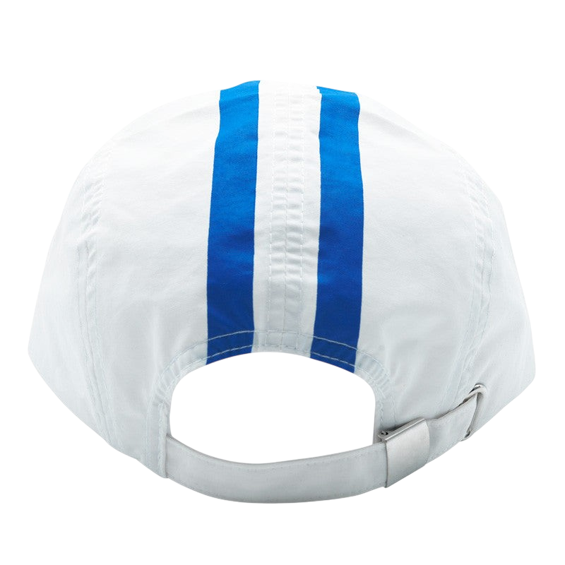 Casquette réplique Marine One Piece blanche et bleue NIPPON DOKI STORE avec sangle réglable