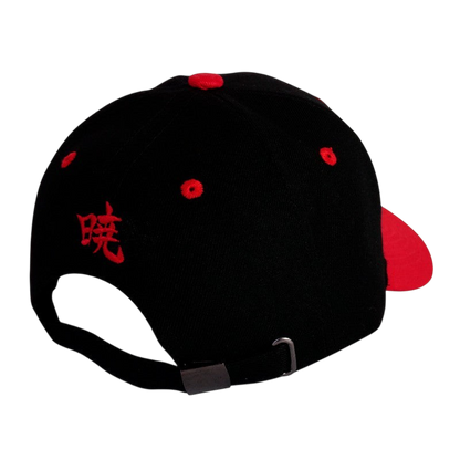 Casquette NIPPON DOKI STORE Naruto Akatsuki noire et rouge avec broderie japonaise et sangle réglable