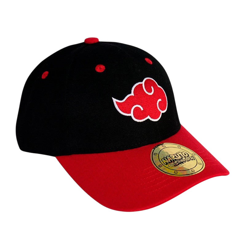 Casquette NIPPON DOKI STORE Naruto Akatsuki noire et rouge avec logo brodé et visière contrastée