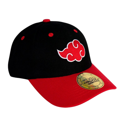 Casquette NIPPON DOKI STORE Naruto Akatsuki noire et rouge avec logo brodé et visière contrastée