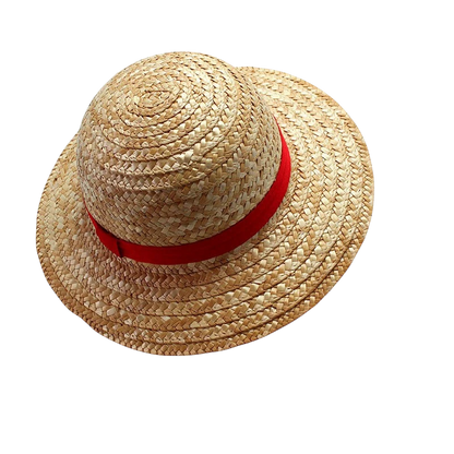 Chapeau de paille Luffy officiel One Piece par NIPPON DOKI STORE avec ruban rouge, idéal pour cosplay.
