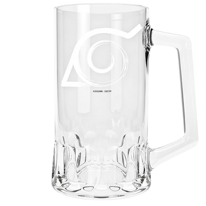 Chope en verre NIPPON DOKI STORE Naruto avec le symbole du village de Konoha gravé en blanc