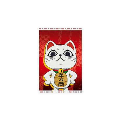 NIPPON DOKI STORE Dan Da Dan Turbo Granny magnet featuring a stylized cat character on a red patterned background