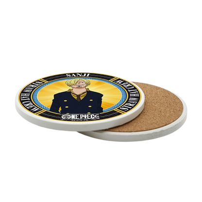Dessous de verre en céramique NIPPON DOKI STORE représentant Sanji de One Piece avec base en liège