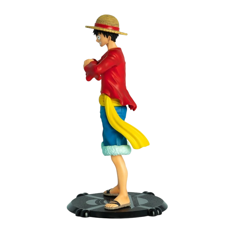Figurine NIPPON DOKI STORE Monkey D. Luffy de One Piece, vue de profil avec son chapeau de paille et sa tenue rouge