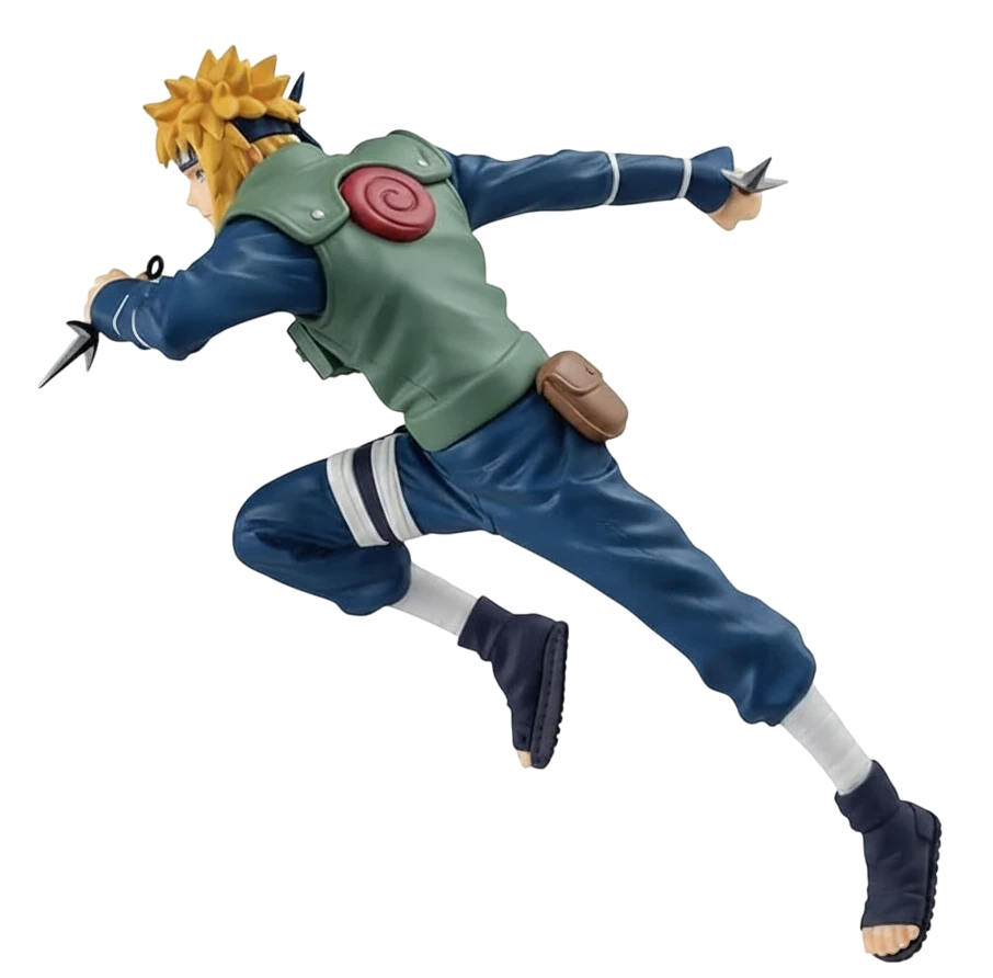 Figurine NIPPON DOKI STORE Minato Namikaze Vibration Stars en pleine course avec kunai, style Naruto Shippuden