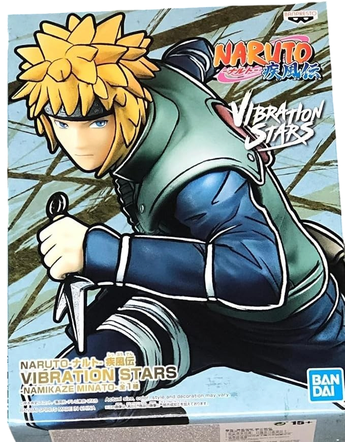 Boîte de figurine NIPPON DOKI STORE Vibration Stars de Minato Namikaze de Naruto Shippuden avec kunai