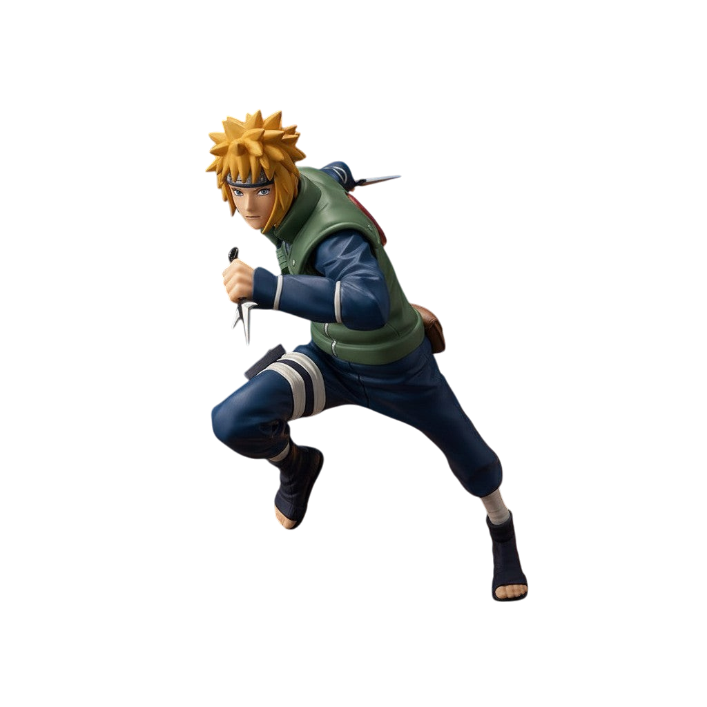 Figurine NIPPON DOKI STORE Vibration Stars de Minato Namikaze en position de combat dynamique, 18 cm