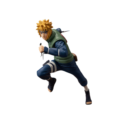 Figurine NIPPON DOKI STORE Vibration Stars de Minato Namikaze en position de combat dynamique, 18 cm