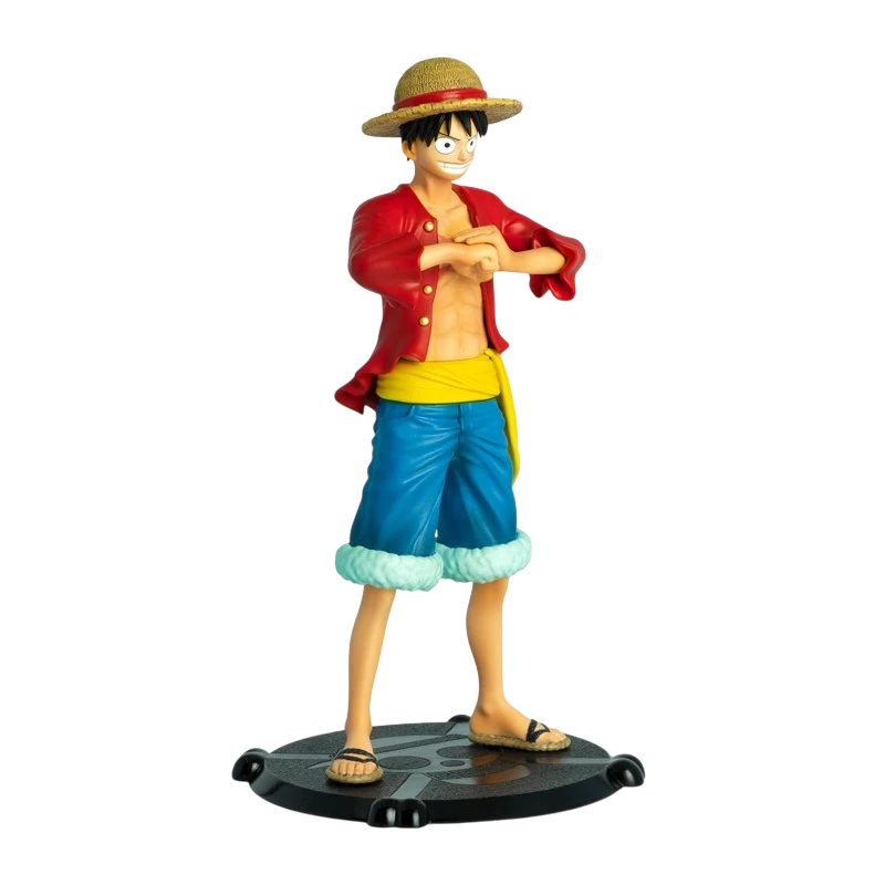 Figurine officielle NIPPON DOKI STORE de Monkey D. Luffy avec son chapeau de paille sur un socle noir