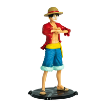 Figurine officielle NIPPON DOKI STORE de Monkey D. Luffy avec son chapeau de paille sur un socle noir