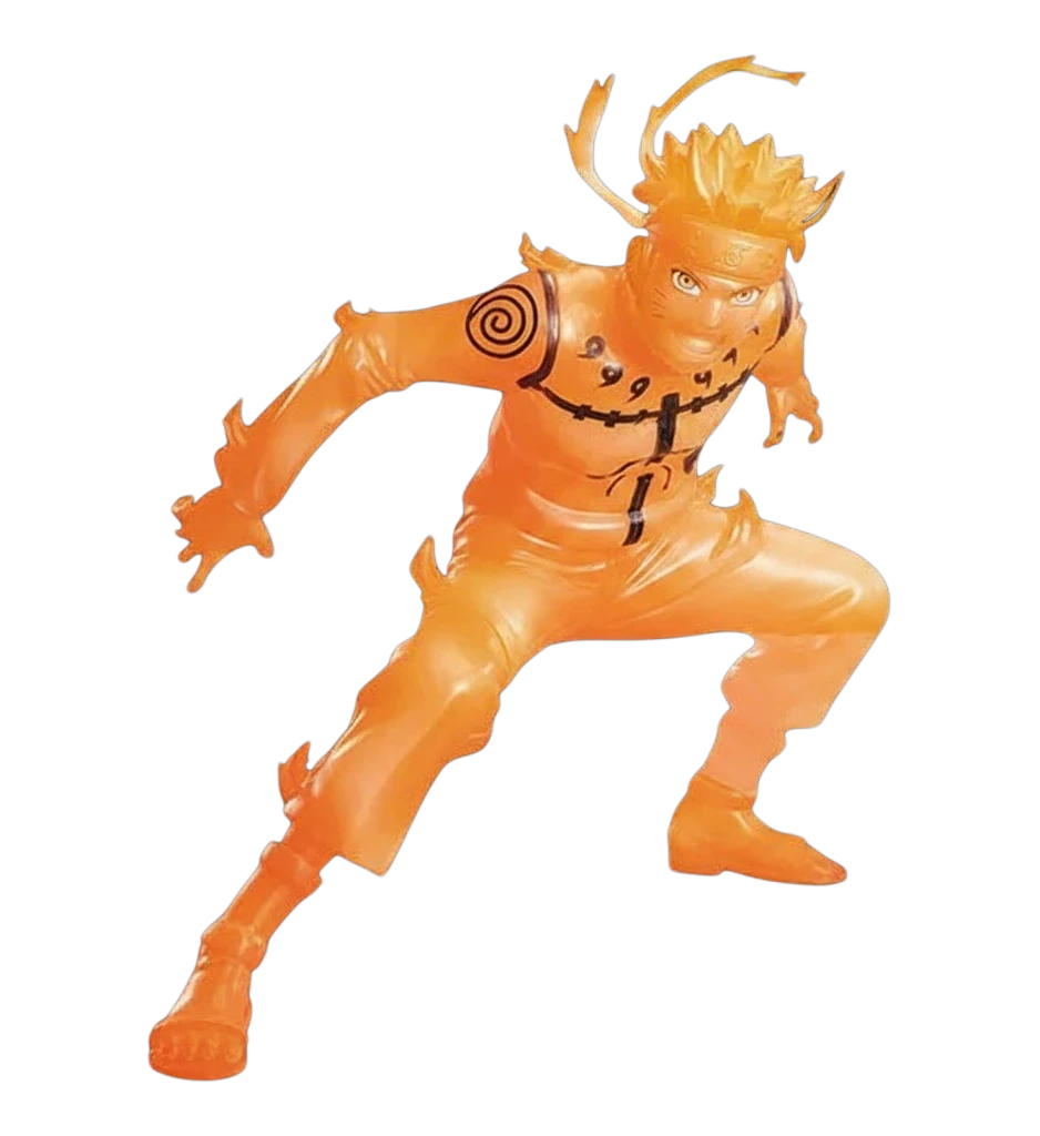 Figurine NIPPON DOKI STORE Naruto Uzumaki Vibration Stars en mode chakra orange translucide de 15 cm
