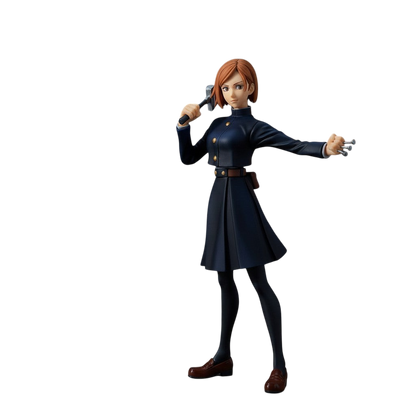 Figurine NIPPON DOKI STORE Nobara Kugisaki de Jujutsu Kaisen, gamme Jukon No Kata, tenant son marteau et ses clous.