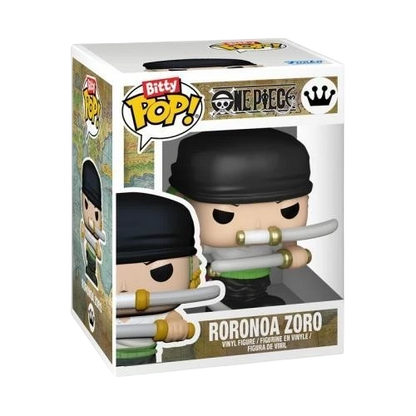 Figurine Funko Bitty Pop Roronoa Zoro de One Piece dans sa boîte de collection NIPPON DOKI STORE