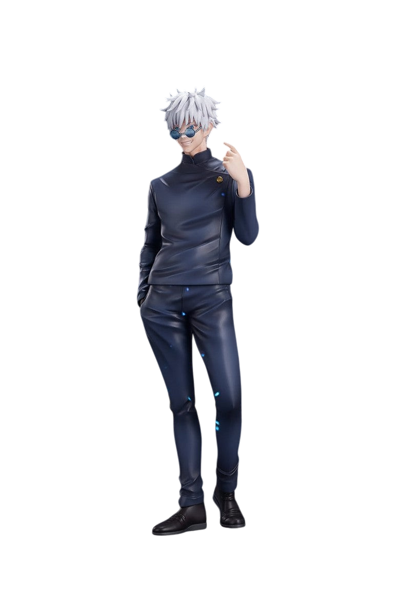 Figurine NIPPON DOKI STORE POP UP PARADE de Satoru Gojo jeune en uniforme lycéen bleu marine avec lunettes rondes
