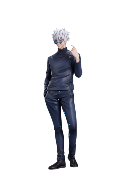 Figurine NIPPON DOKI STORE POP UP PARADE de Satoru Gojo jeune en uniforme lycéen bleu marine avec lunettes rondes