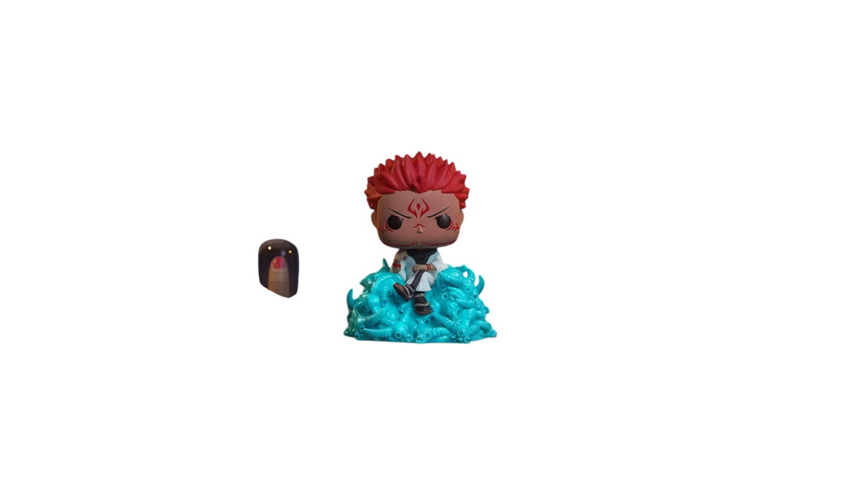 Figurine Funko POP Deluxe NIPPON DOKI STORE Ryomen Sukuna de Jujutsu Kaisen sur son socle diorama bleu