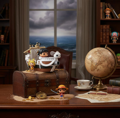 Figurine Funko Bitty POP Ride Vogue Merry avec Luffy de One Piece sur un coffre au trésor chez NIPPON DOKI STORE