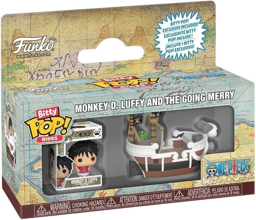 Figurine Funko Bitty POP Ride NIPPON DOKI STORE représentant le navire Vogue Merry et Luffy de One Piece en boîte