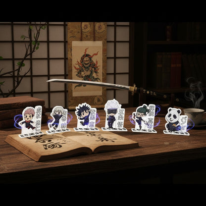 Collection de figurines acryliques NIPPON DOKI STORE Jujutsu Kaisen avec Yuji Itadori, Gojo Satoru et Panda