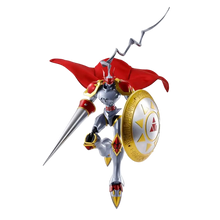 NIPPON DOKI STORE S.H.Figuarts Gallantmon action figure with red cape, silver armor, lance, and Aegis shield.