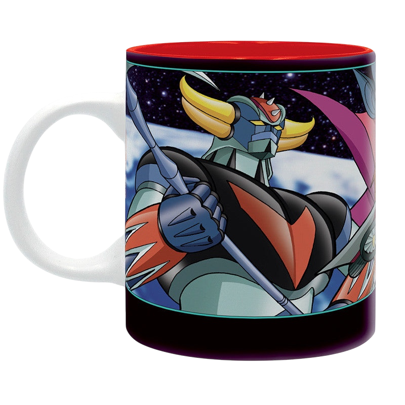 NIPPON DOKI STORE Goldorak ceramic mug featuring Alcor character illustration with a vibrant red interior