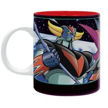 NIPPON DOKI STORE Goldorak ceramic mug featuring Alcor character illustration with a vibrant red interior
